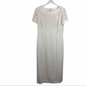 Papell Boutique Bow Polyester Cream Dress USA Made